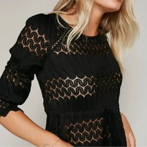 NEW - FREE PEOPLE Fire Island Crochet Lace Shirt Top - Urban Outfit FP REVOLVE
